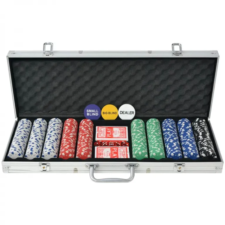 Poker Set mit 500 Chips Aluminium Koffer Spielchicps Kartenspiel