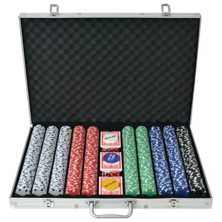 Poker Set mit 1.000 Chips Aluminium Koffer Spielchicps Kartenspiel