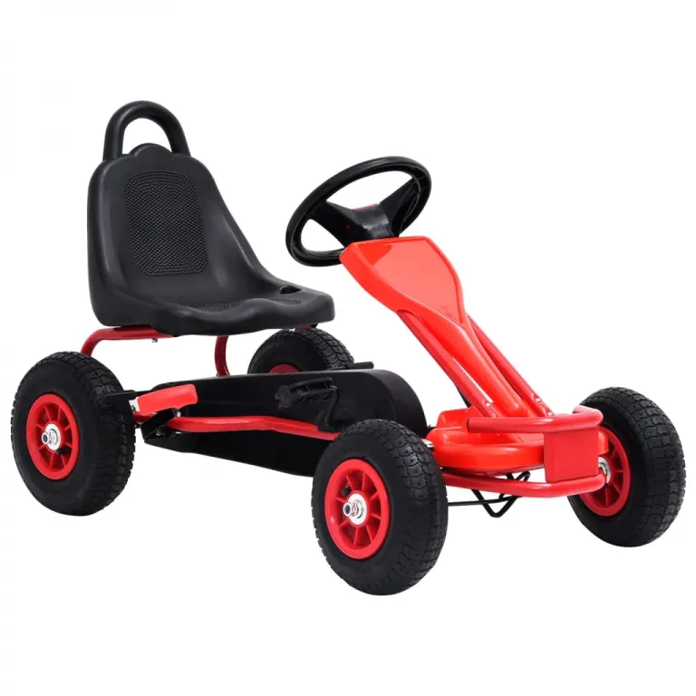 Tretfahrzeug Kinderfahrzeug Trampelauto Pedal Go-Kart mit Luftreifen Rot
