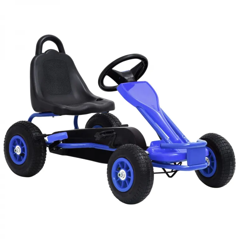 Tretfahrzeug Kinderfahrzeug Trampelauto Pedal Go-Kart mit Luftreifen Blau