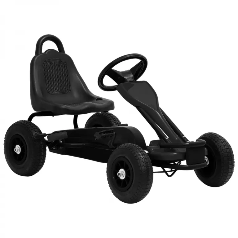 Tretfahrzeug Kinderfahrzeug Trampelauto Pedal Go-Kart mit Luftreifen Schwarz