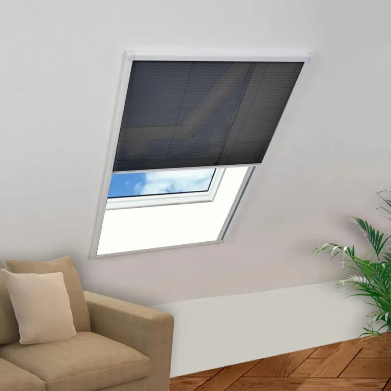 Insektenschutz-Plissee fr Fenster Aluminium 60 x 80 cm Fliegengitter