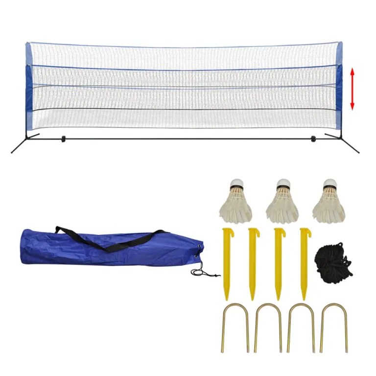 Badmintonnetz-Set mit Federbllen 500 x 155 cm