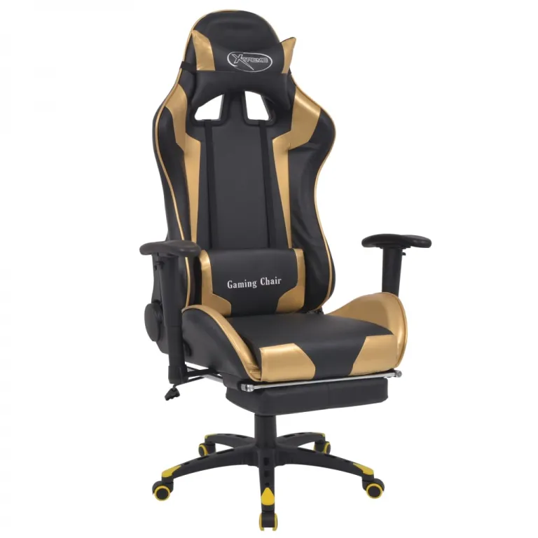 Brostuhl Gaming-Stuhl Neigbar mit Fusttze Gold Gaming Sessel Computerstuhl
