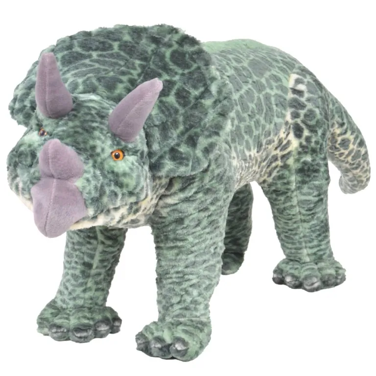 Stofftier Kuscheltier Plschtier Stehend Triceratops Dinosaurier Grn XXL