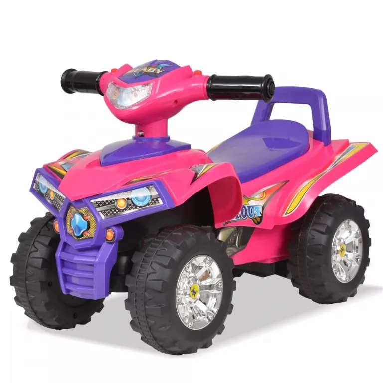 Laufauto Rutscher Kinderfahrzeug Gelndefahrzeug ATV mit Sound und Licht Rosa un