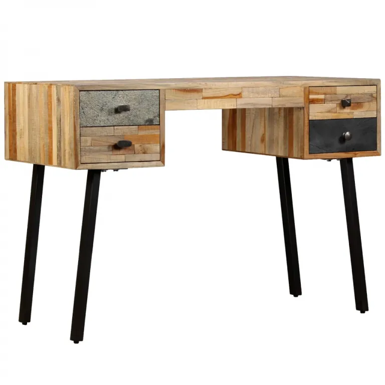 Schreibtisch Wiederverwertetes Teak Massivholz 110  50  76 cm