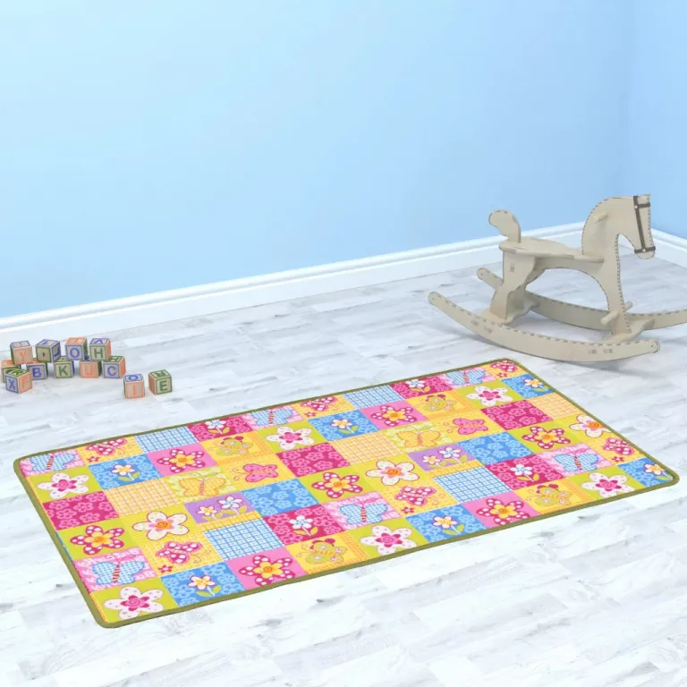 Spielteppich Spielmatte Kinderteppich 133 x 180 cm Schmetterlingsmuster
