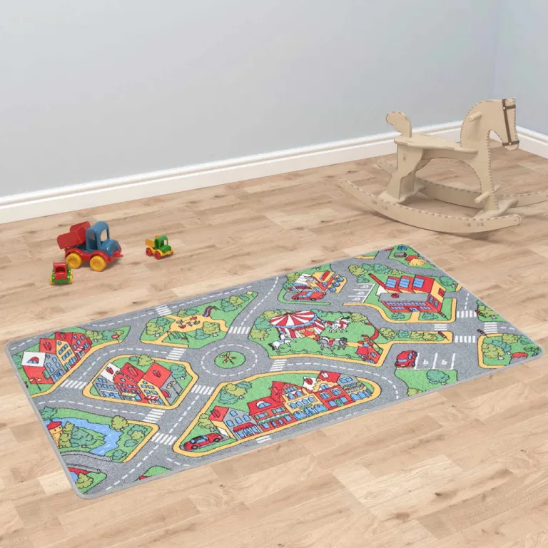 Spielteppich Spielmatte Kinderteppich 170 x 290 cm Stadtstraenmuster
