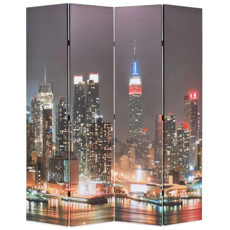 Raumteiler klappbar 160 x 170 cm New York bei Nacht