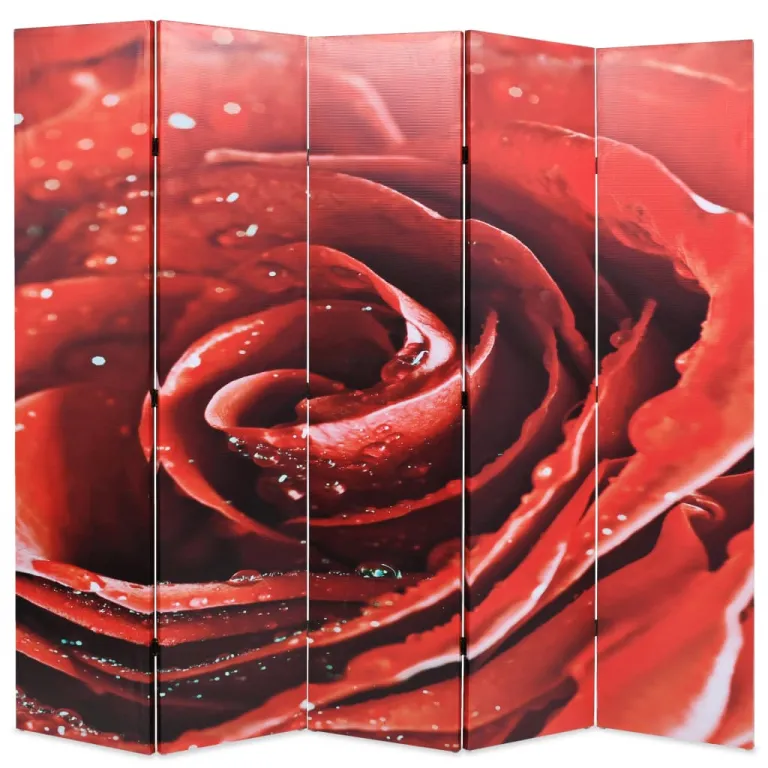 Raumteiler Paravent Trennwand spanische Wand klappbar 200 x 170 cm Rose Rot