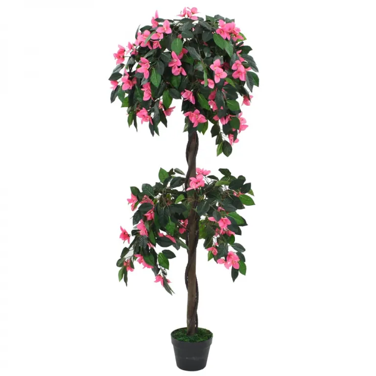 Knstliche Rhododendron-Pflanze mit Topf 155 cm Grn und Rosa Pflanze realistisc