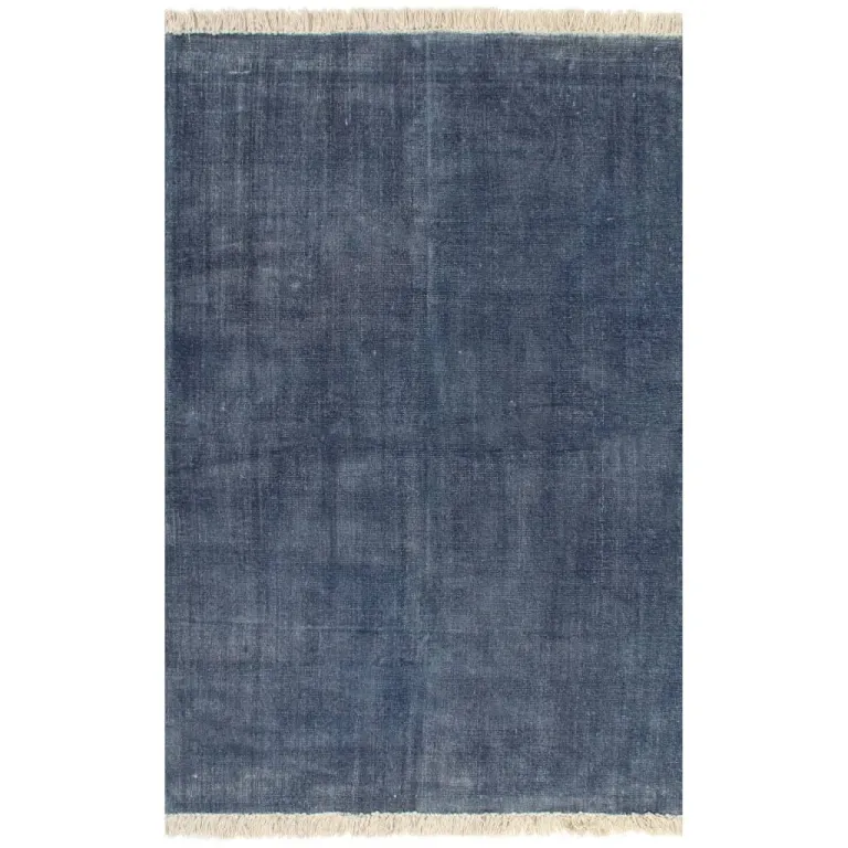 Kelim-Teppich Baumwolle 160x230 cm Blau Teppich