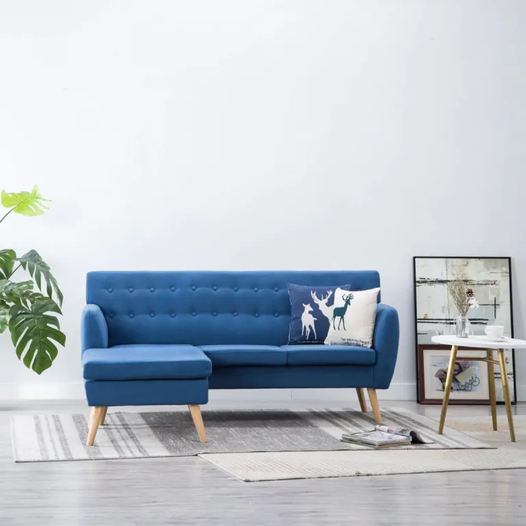 Sofa in L-Form Stoffbezug 171,5 x 138 x 81,5 cm Blau