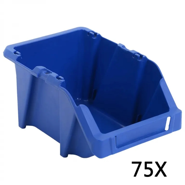 Stapelbare Lagerboxen 75 Stk. 153 x 244 x 123 mm Blau