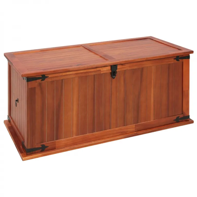 Aufbewahrungsbox Holzkiste mit Deckel 79x34x32 cm Akazie Massivholz