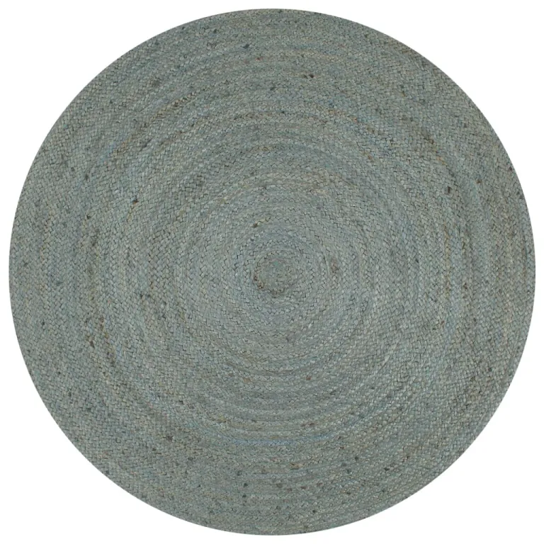 Teppich Handgefertigt Jute Rund 90 cm Olivgrn Teppich