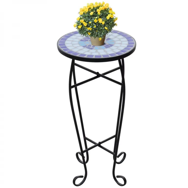 MOSAIK Beistelltisch Tisch Bistrotisch Blumenstnder Blau