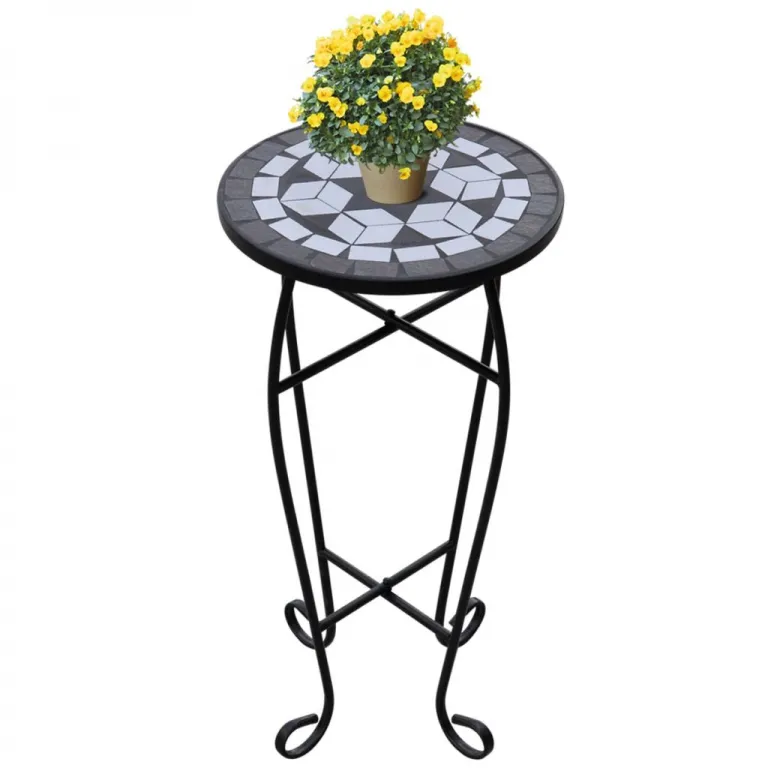 MOSAIK Beistelltisch Tisch Bistrotisch Blumenstnder Schwarz