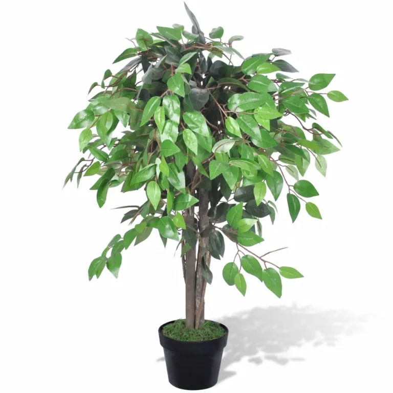 Knstlicher Ficus mit Topf 90 cm Pflanze realistisch echt