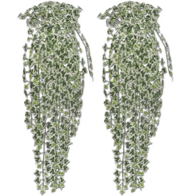 Knstlicher Efeu grn-wei 90 cm 2 Stck Pflanze realistisch echt