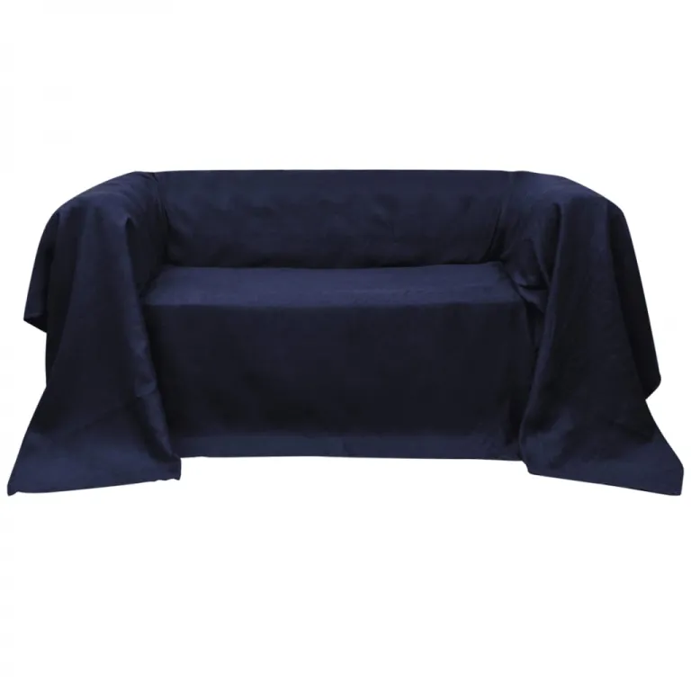 Micro-Suede Sofaberwurf Tagesdecke Marineblau 210 x 280 cm Schonbezug