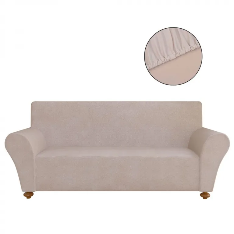 Sofahusse Sofabezug Stretchhusse Beige Polyester-Jersey
