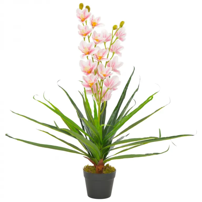Knstliche Orchidee mit Topf Rosa 90 cm Pflanze realistisch echt