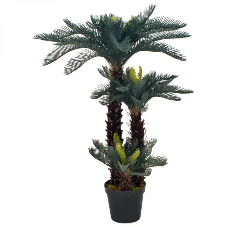 Knstliche Pflanze Cycas-Palme mit Topf Grn 125 cm Pflanze realistisch echt