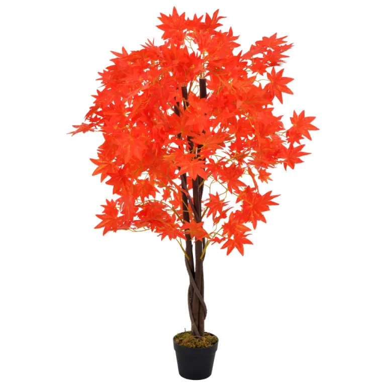Knstliche Pflanze Ahornbaum mit Topf Rot 120 cm Pflanze realistisch echt