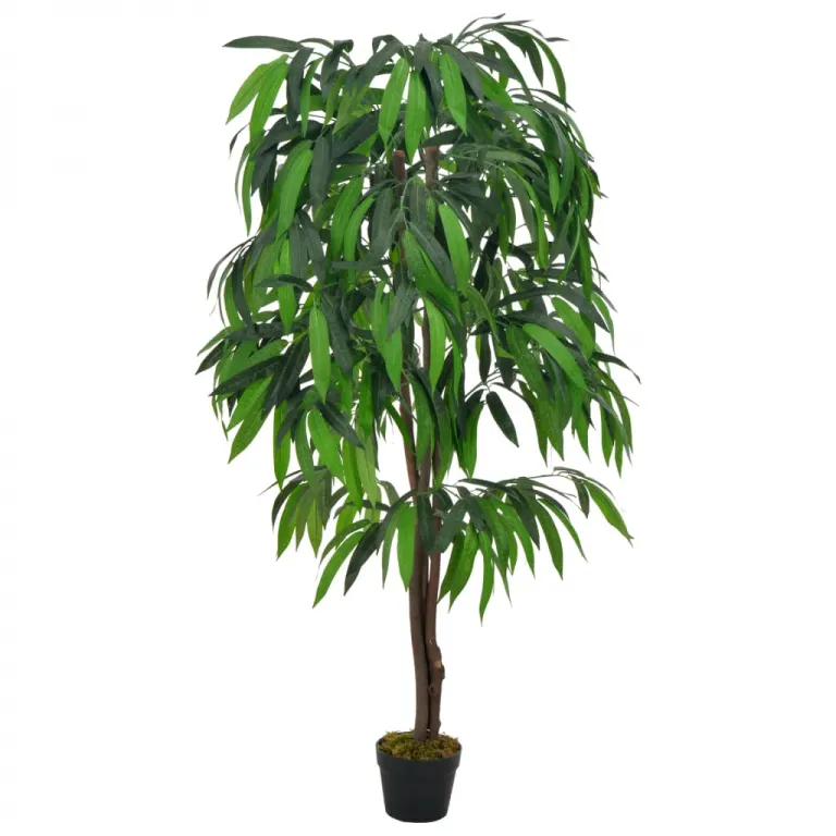Knstliche Pflanze Mangobaum mit Topf Grn 140 cm Pflanze realistisch echt