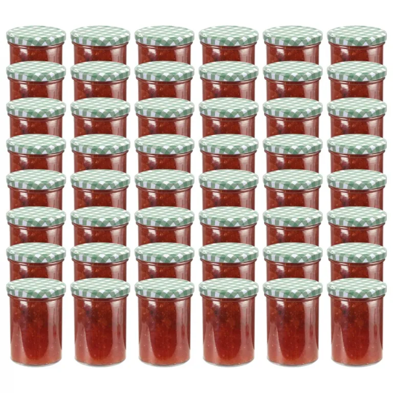 Marmeladenglser mit Weiem / Grnem Deckel 48 Stk. 400 ml