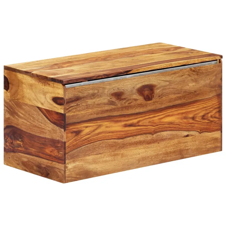 Truhe Aufbewahrungsbox Holzkiste mit Deckel 80 x 40 x 40 cm Massivholz
