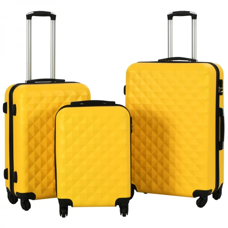 Koffer Set Hartschalen-Trolley-Set 3 Stk. Gelb ABS