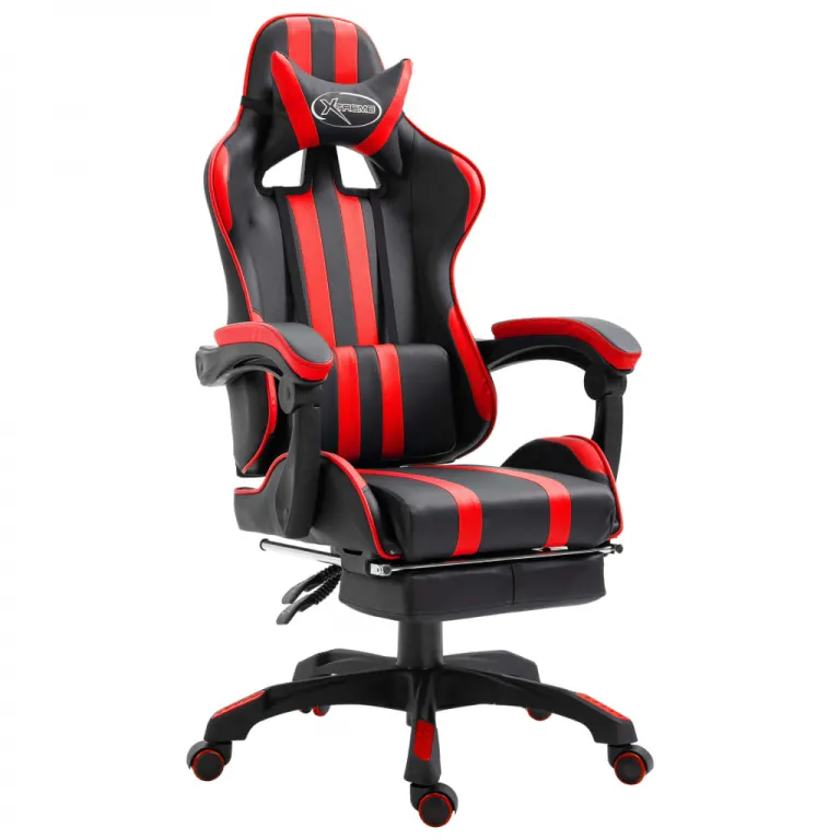 Gaming-Stuhl mit Fusttze Rot Kunstleder