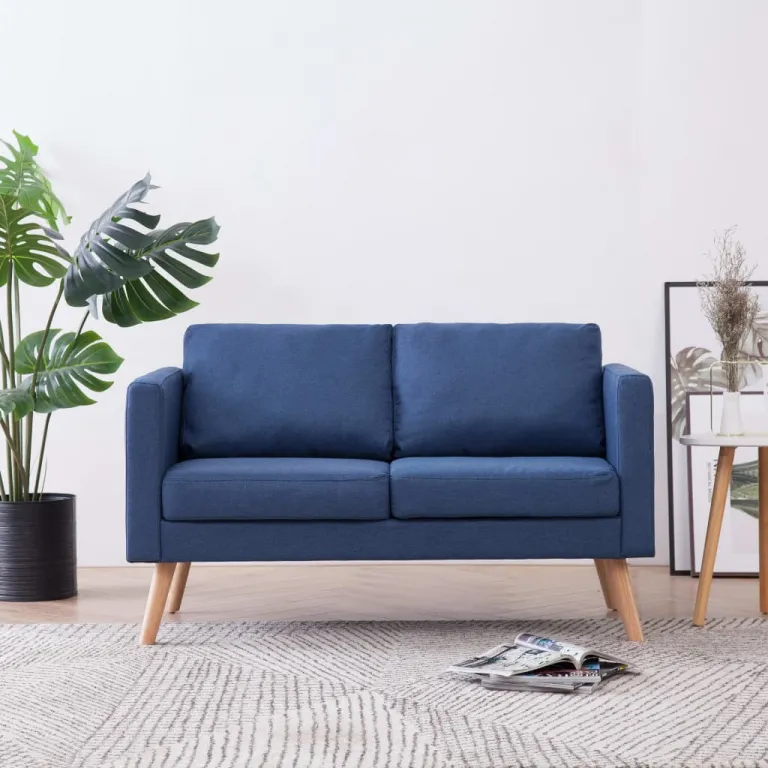 2-Sitzer-Sofa Stoff Blau Couch