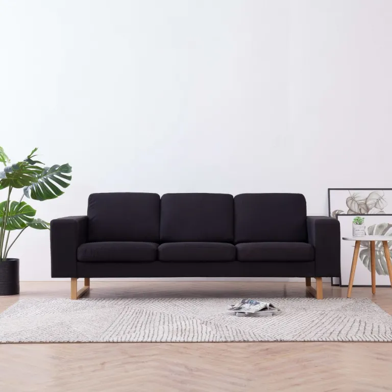 3-Sitzer-Sofa Stoff Schwarz Couch