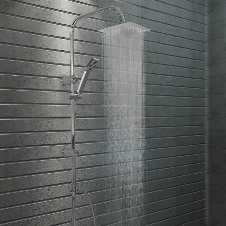 Doppelkopf-Duschset mit Handbrause Edelstahl