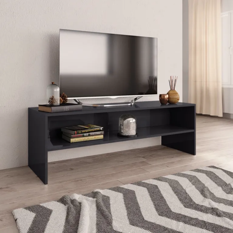 TV-Schrank Hochglanz-Grau 120 x 40 x 40 cm Spanplatte Lowboard