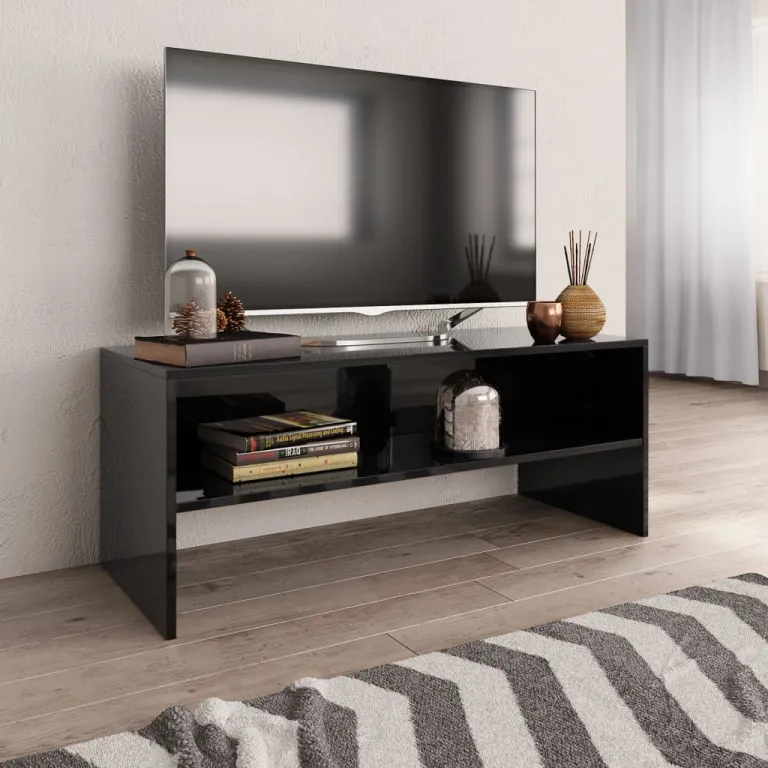 TV-Schrank Hochglanz-Schwarz 100 x 40 x 40 cm Spanplatte Lowboard