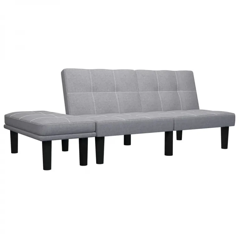 2-Sitzer-Sofa Hellgrau Stoff Couch