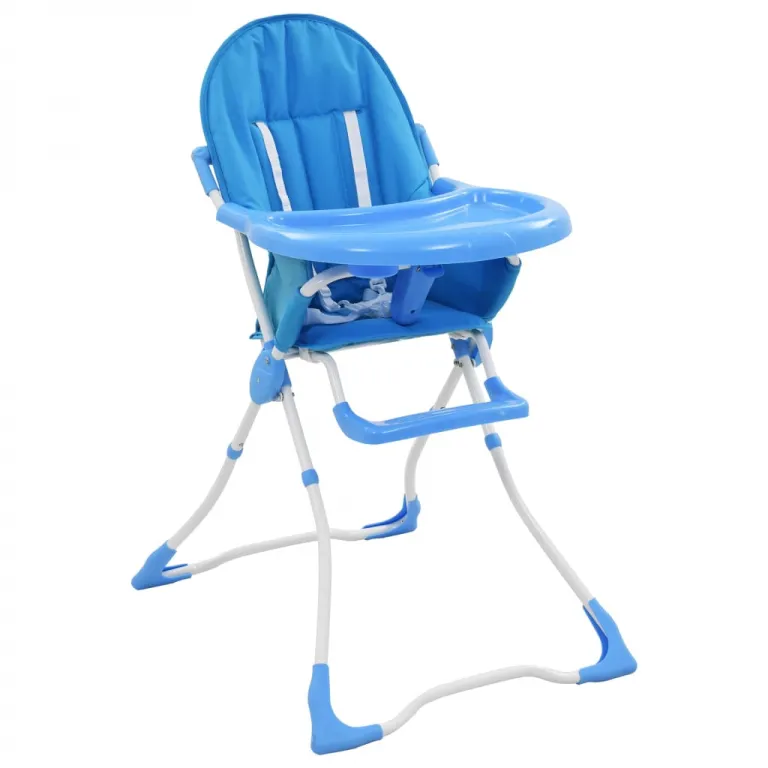 Babystuhl Hochstuhl Babysitz Kinderstuhl Kunststoff mit Tischablage blau wei