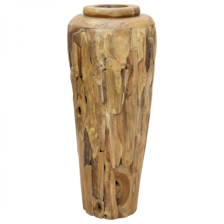 Bodenvase Deko-Vase 40 x 100 cm Massivholz Teak