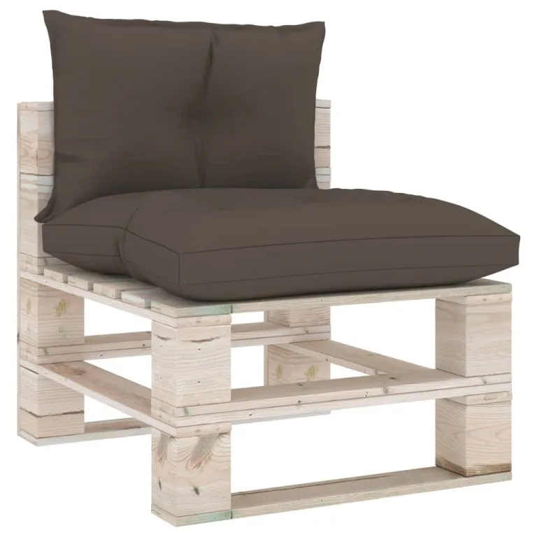 Palettensofa-Auflagen 2 Stk. Taupe Stoff