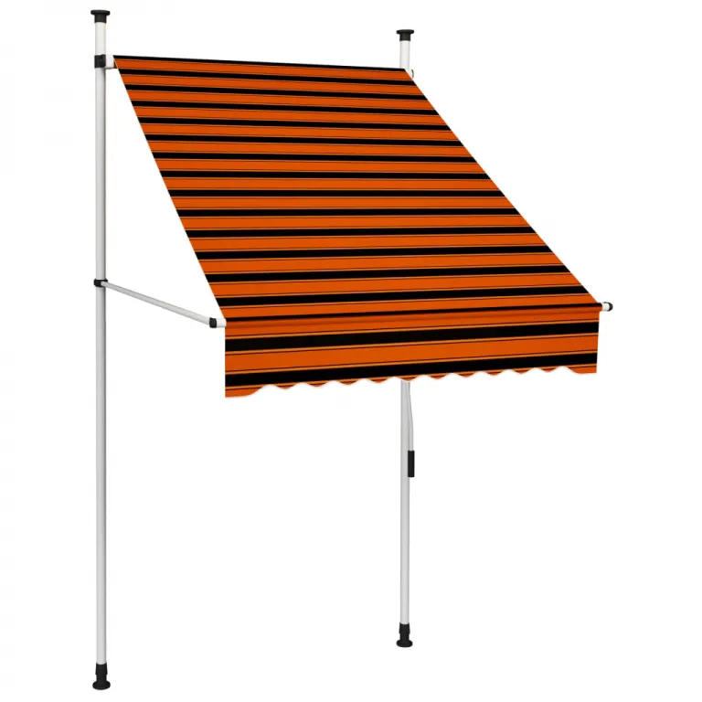 Einziehbare Markise Handbetrieben 100 cm Orange und Braun Balkon Terrasse