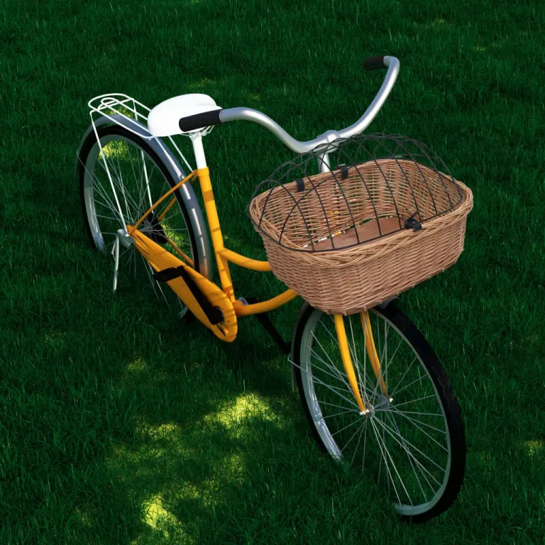 Fahrrad-Frontkorb mit Deckel 504535 cm Naturweide