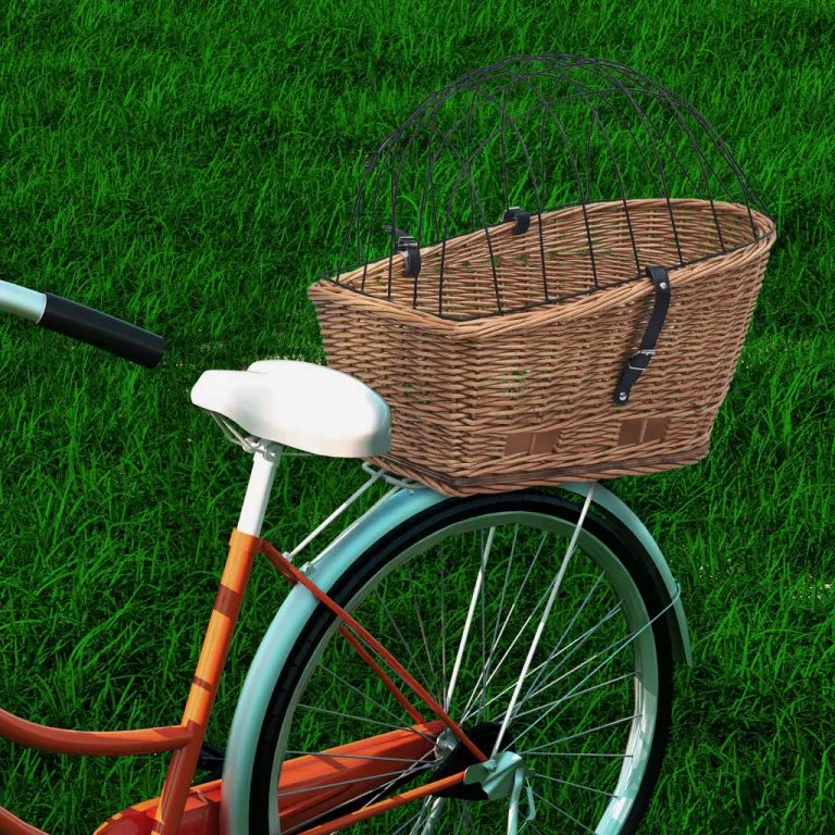 Fahrrad-Gepcktrgerkorb mit Abdeckung 553136 cm Naturweide