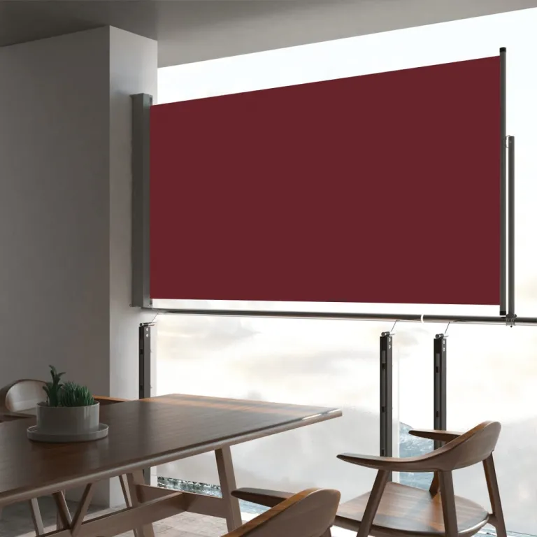 Sichtschutz Windschutz Sonnenschutz Seitenmarkise Ausziehbar 160x300 cm Rot