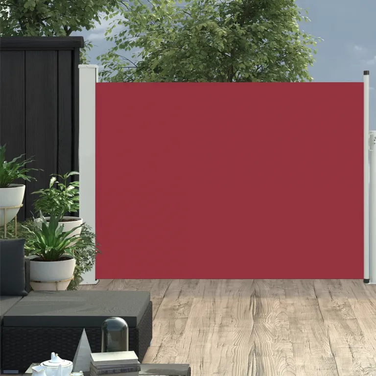 Sichtschutz Windschutz Sonnenschutz ausziehbare Seitenmarkise 100500 cm Rot