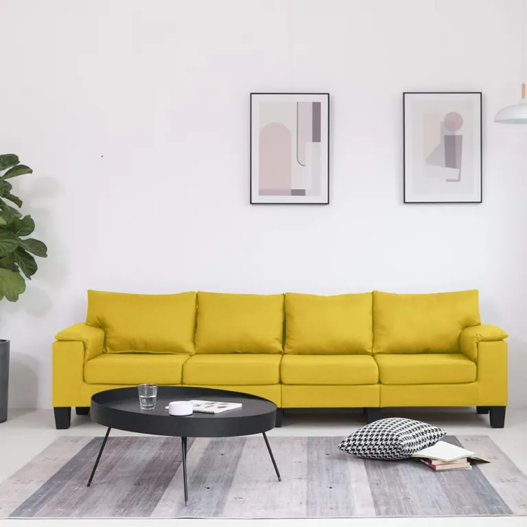 4-Sitzer-Sofa Gelb Stoff Couch